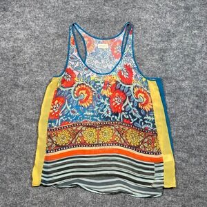 Dream Daily Anthropologie Womens Floral Racerback Tank Top Boho Large